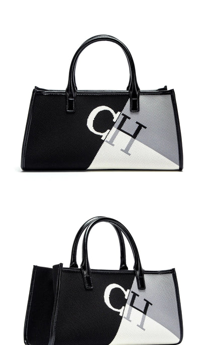 Fashion Classic Color blocked Business Commuter Large Capacity 2025 Women's Handbag Retro Women's New Handbag