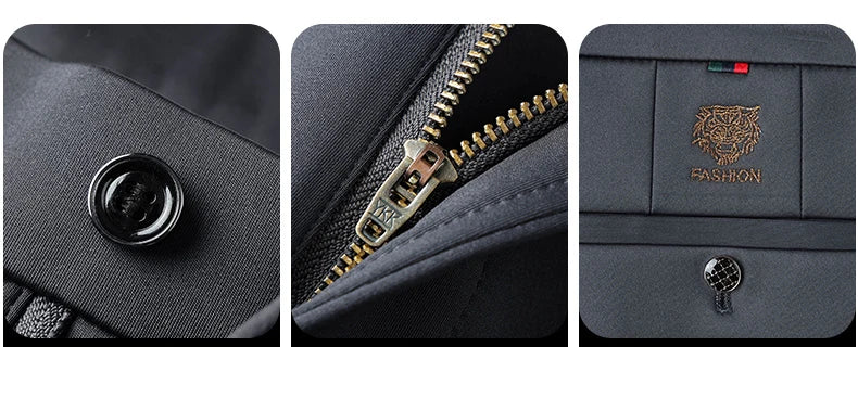 High Quality Summer Thin Embroidery Suit Pants Men Straight Classic Business Work Long Formal Trousers Male Plus Size 29-40 42