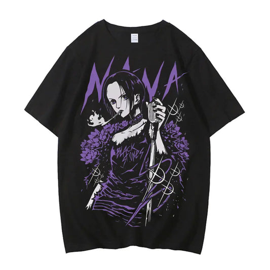 Black Stones Nana Osaki cotton t shirt male Y2k graphic Pastel aesthetic tshirt 2000s kawaii Pastel anime 2000s Comfortable
