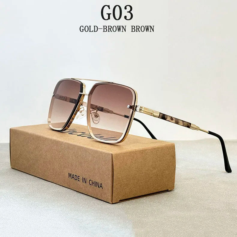Square Sunglasses For Men 2024 Vintage Fashion Glasses Luxury Retro Sunglasses Women Trendy Vacation Shades Gafas De Sol Hombre