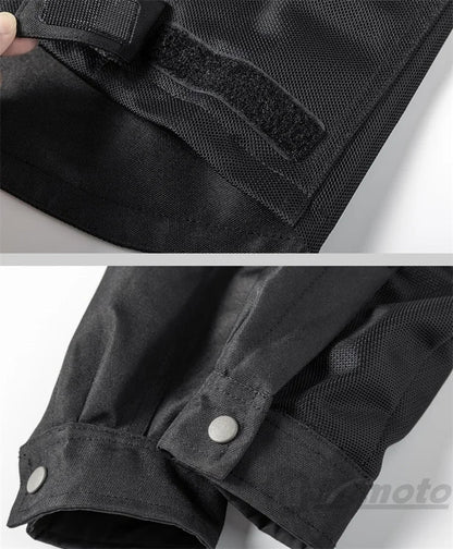 VEMAR Men Motorcycle Jacket New Upgraded Summer Breathable Jacket CE Protective Retro Black Motorbike Motorcyclist Mesh Clothing