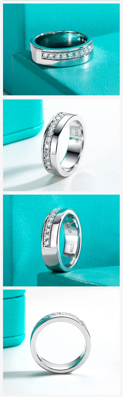 D Color Moissanite Wedding Band Rings For Men S925 Sterling Silver Band Ring Men&Women Rings Jewelry Wholesale