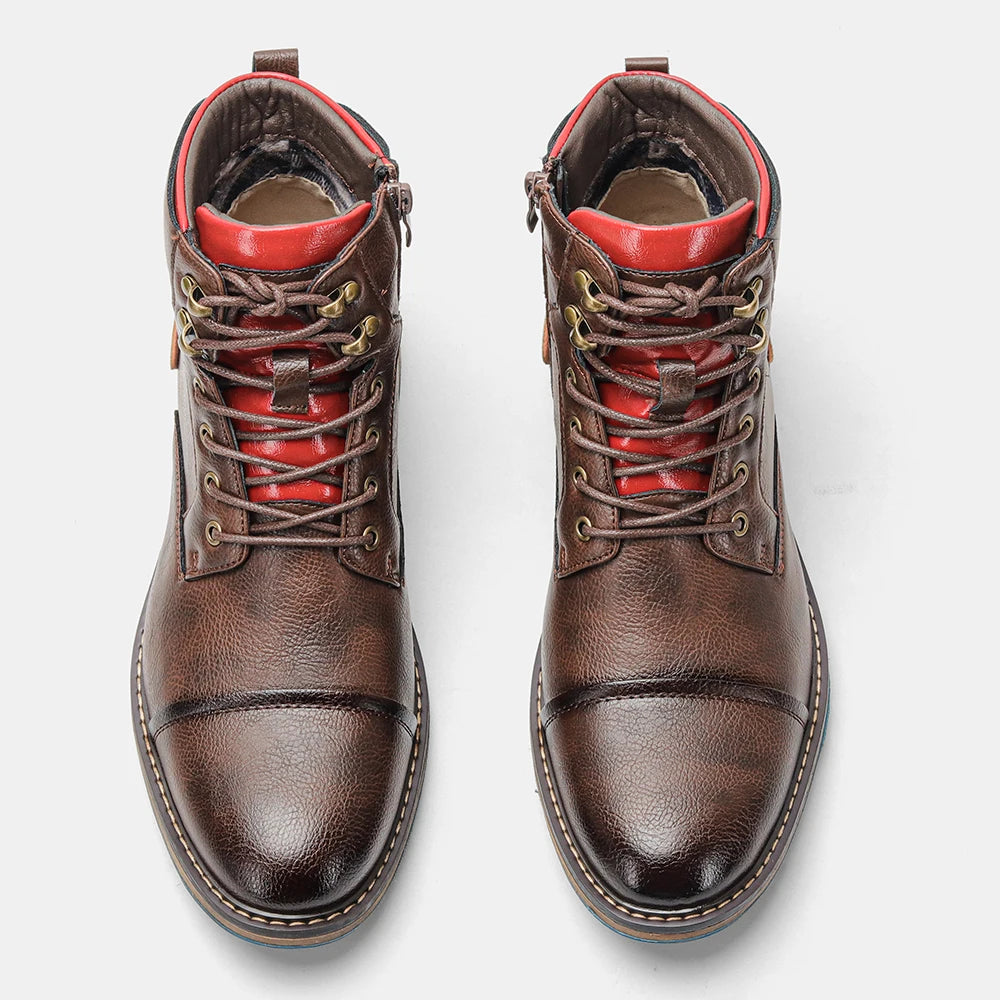 Size 7~13 Retro Men Boots 2023 Fashion Comfortable  Spring Leather Boots
