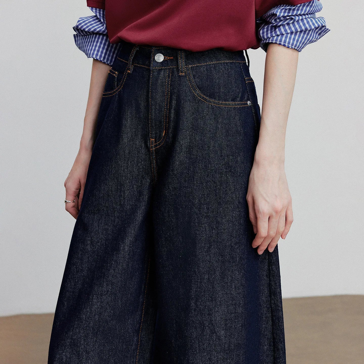 Women Denim Jeans 2025 Autumn New loose Curved Banana Wide Leg Pants