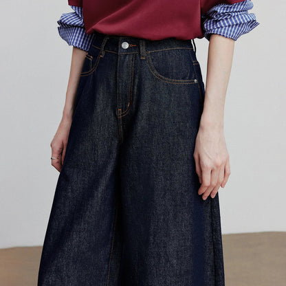 Women Denim Jeans 2025 Autumn New loose Curved Banana Wide Leg Pants