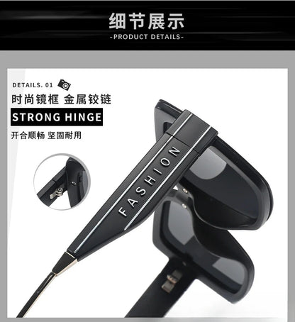 2025 New Polarized Letter Sun Glasses Legs High-end Sunglasses Women's European and American Sunscreen Retro Sunglass Gafas