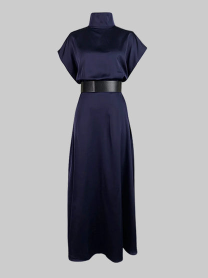 Modigirl Party Elegant Long Dresses Women Clothing 2025 New in Tied Waist High Neck Holidy Formal Evening Maxi Dresses for Woman