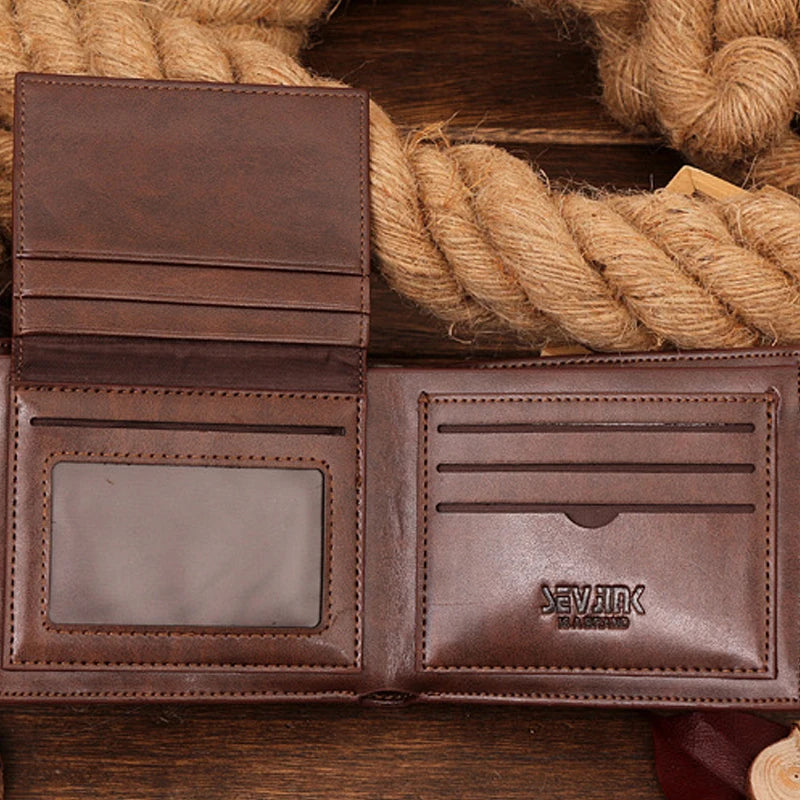 Men's Crocodile Pattern Genuine Leather Wallet - Small Bifold Clutch Purse with Secure Clamp