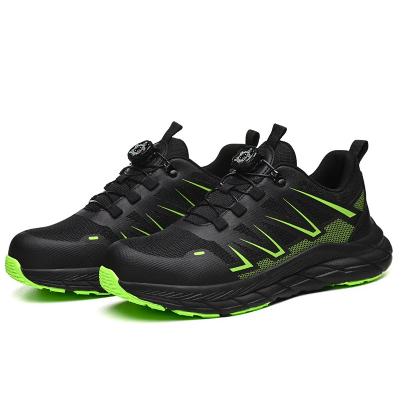 Men Safety Work Shoes Plastic Toe Safety Boots Fashion Lightweight Comfort Working Sneakers Anti-puncture Indestructible Shoes