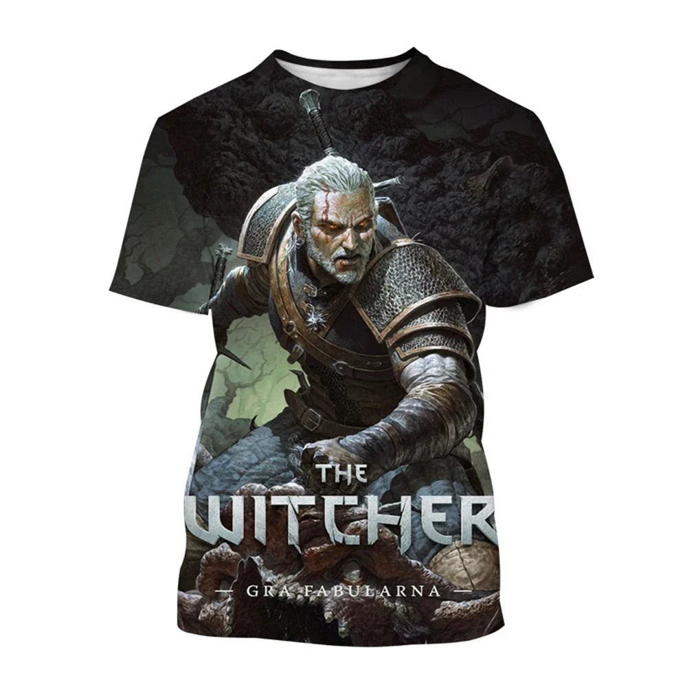 Latest Witcher 3D Printed T-shirt Fashion Role Playing Game Witcher King Assassin Casual Harajuku Neutral T-shirt