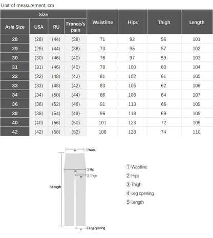 2024 New 98% Cotton Casual Pants Men's Clothing Classic Straight Loose High Waist Elastic Trousers Male Brand Clothes