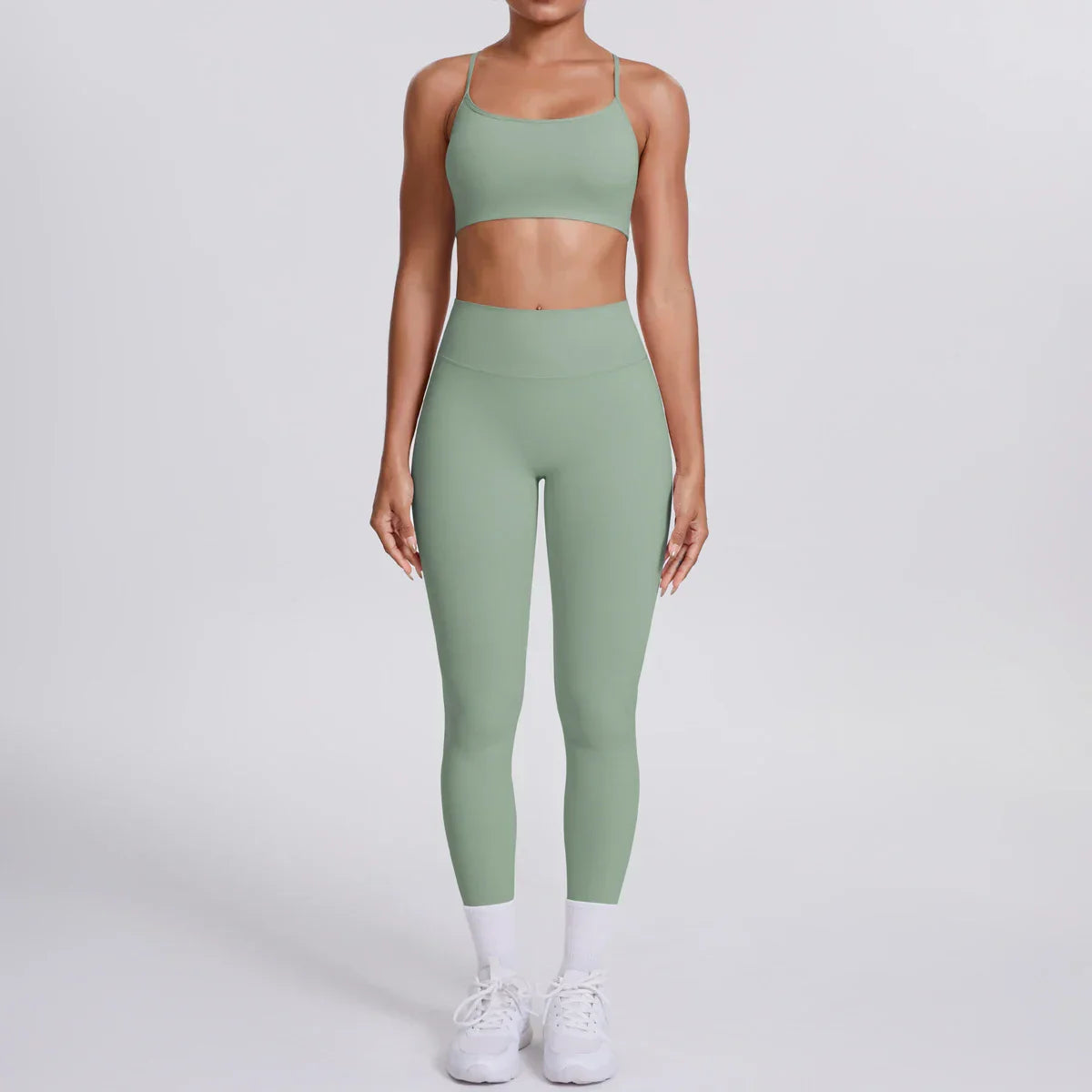 Yoga Suit Sports Set Gym Seamless High Impact Sports Bra Women's High Waist and Hips Tight Peach Buttocks Pants Womens Sportswea