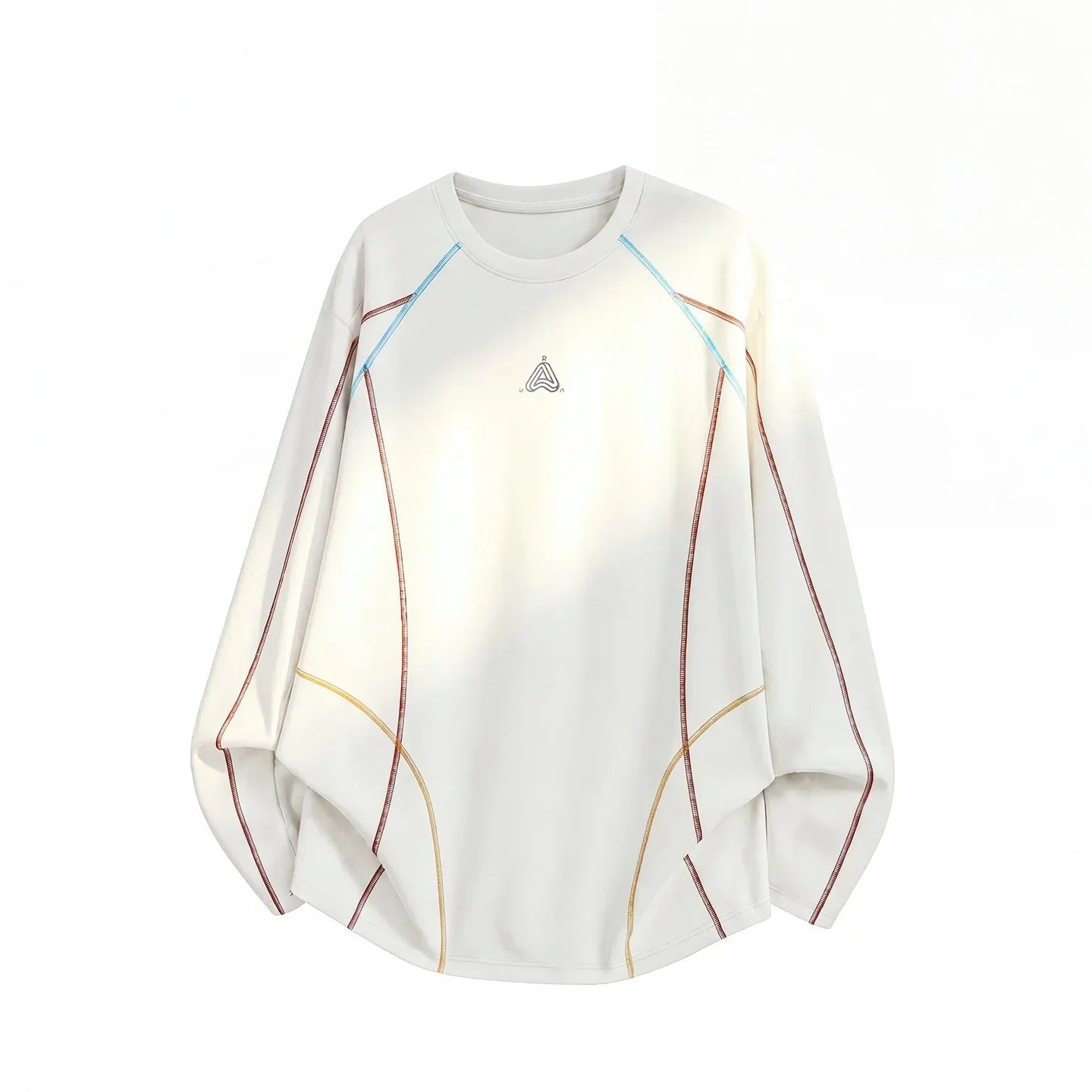 Men's Cool-Touch Contrast Stitch Long Sleeve T-Shirt – Loose Fit Moisture-Wicking Athletic Top for Autumn & Summer Sports
