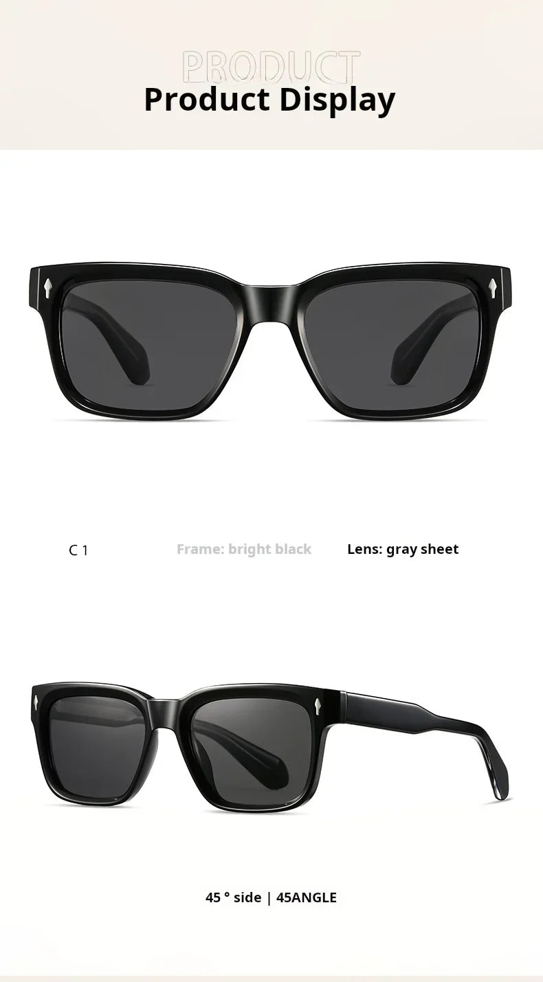 New Retro Square Polarized Men and Women Sunglasses Fashion Trend Big Size Driving Travel UV Protective Glasses