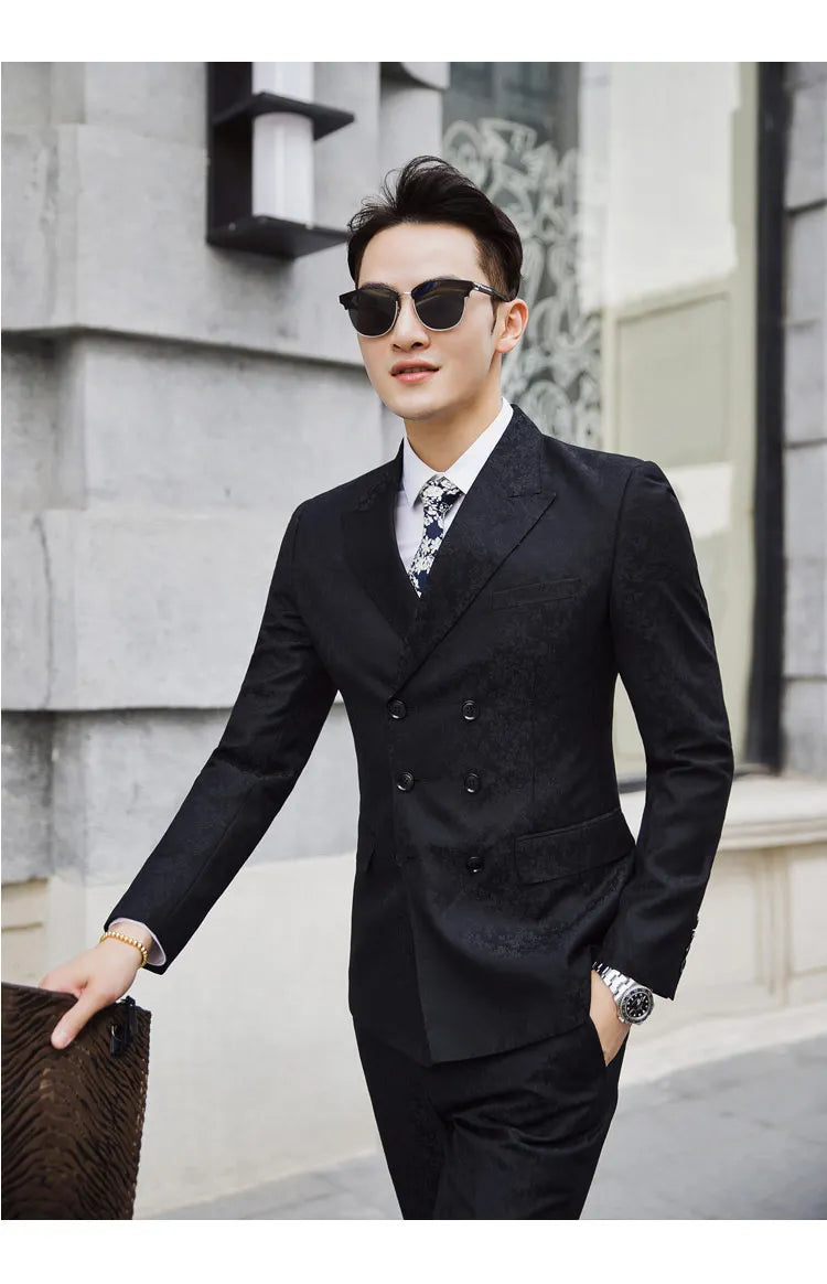27 Colors ( Blazer + Vest + Pants ) Boutique Fashion Plaid Formal Office Business Mens Suit Three Pieces Groom's Wedding Dress