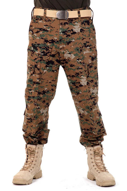 Men's Camouflage Tactical Pants Multi-Pockets Hunting Digital Camo Training  Cargo Pants New Spring  Long Trousers for Men