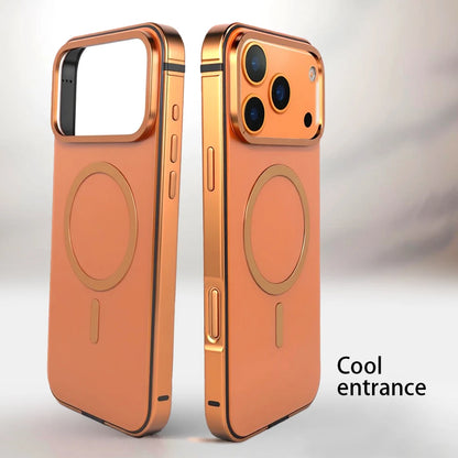 Magnetic Original Phone Case For iPhone 17 Pro Max 17Pro 16 15 Pro Max High End Metal Frame Anti Drop protective cover
