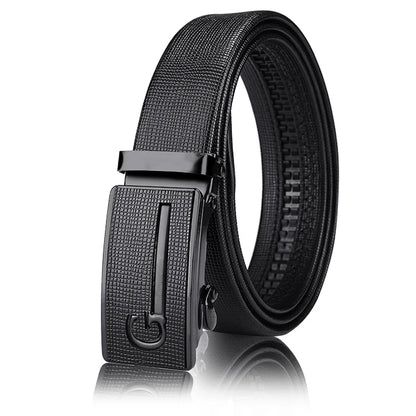Men's Leather Belt with Automatic Buckle, Korean Version Trendy and Casual Middle-Aged and Young Business Leather Pants Belt