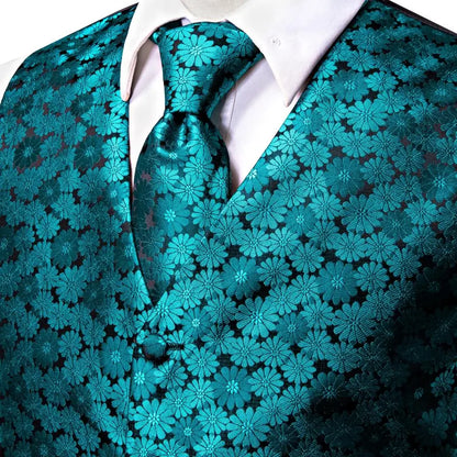 Fashion Silk Vest For Men Classic Gold Champane Yellow Waistcoat Jacket Tie Hankerchief Cufflinks Sets Dress Suit Wedding Hi-Tie