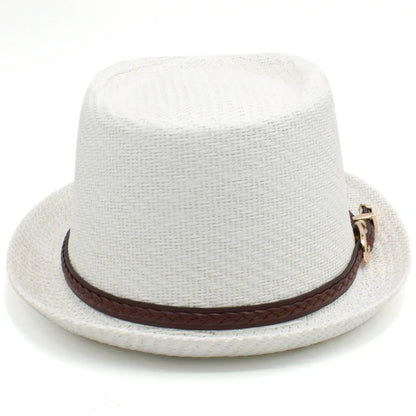 Men Women Straw Pork Pie Hats Summer Sunhat Boater Caps Sailor Sombrero Beach Fedora Trilby Outdoor Travel US Size 7 1/4 UK L