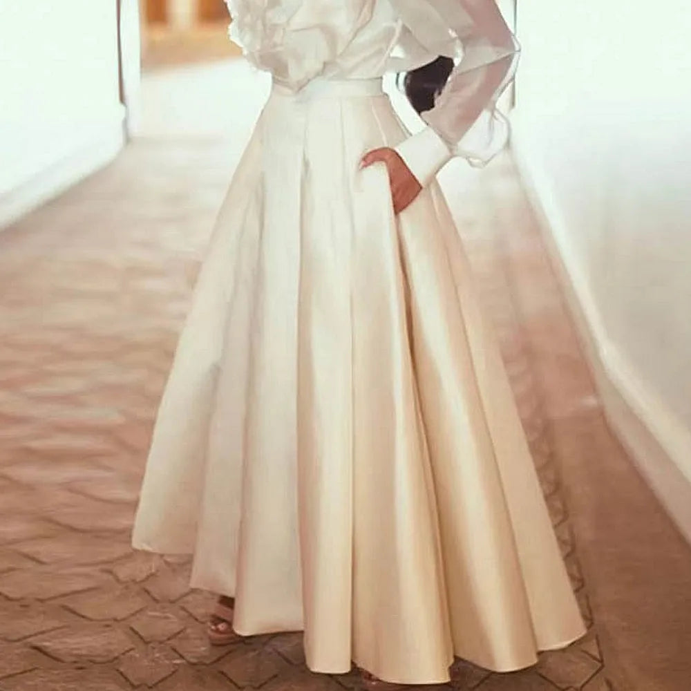 Draped Maxi Long Skirt Without Top High Waist Custom Made Girl Birthday Party Skirt Spring Summer Women Formal Lady Office Skirt