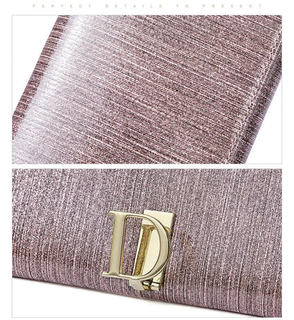 2025 New Women's Wallet, Long Wallet, Pearl D-Buckle, Large Capacity, Multiple Slots, Genuine Cowhide Wallet, Clutch Bag