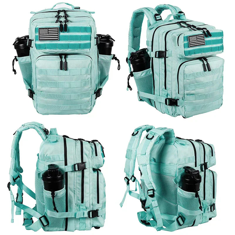 35L Tactical Backpack Small Athlete Gym Bag for Men/Women Qutdoor Travel Hiking Molle Rucksack with Bottle Holder
