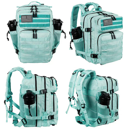 35L Tactical Backpack Small Athlete Gym Bag for Men/Women Qutdoor Travel Hiking Molle Rucksack with Bottle Holder