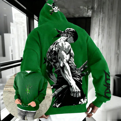 Unisex One Piece Zoro Anime Hoodie Winter New Pullover Men Women Streetwear Oversized Loose Casual Y2k Top Sweatshirt Winter New