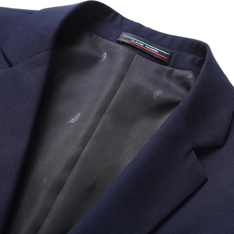 Solid Color Blazer New Men's Fashion Business Solid Color British Style Professional Work Groom Wedding Dress Best Man Blazer