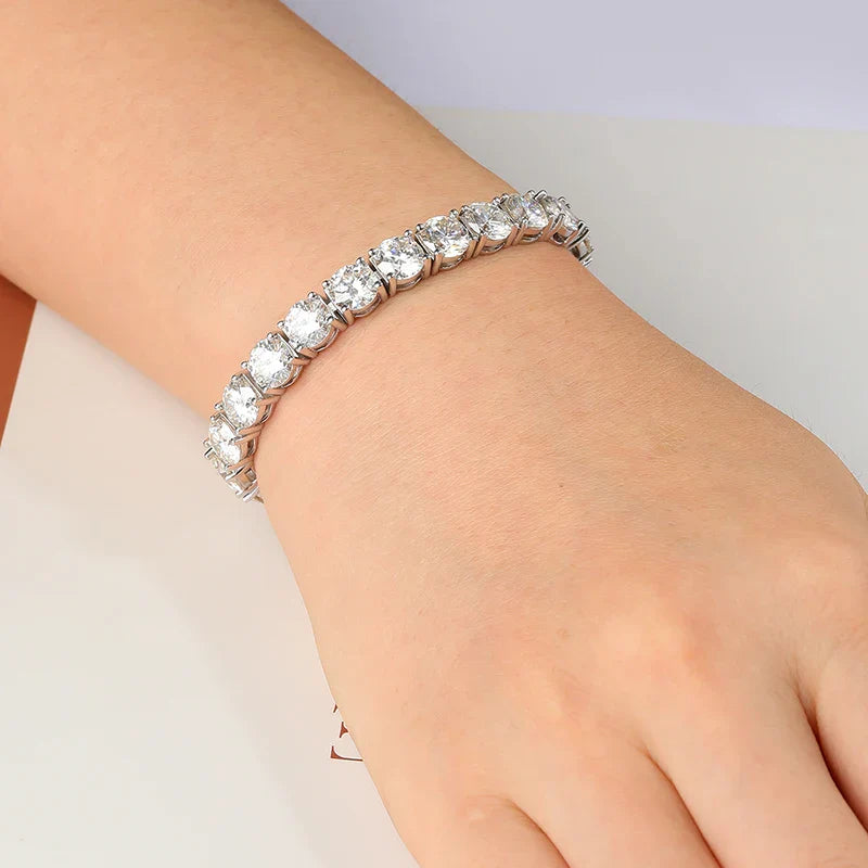 2-6.5mm Real Moissanite Tennis Bracelet for Women Christmas Gift Platinum Plated 100% 925 Sterling Silver Wedding Jewelry