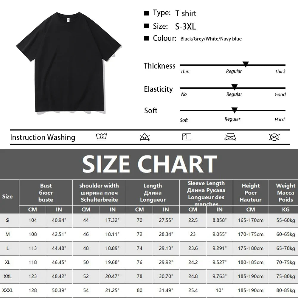 Men's Cotton T-shirt Front Back Print Half Sleeve T-shirt Men's Cotton Summer Loose Oversized Casual O-neck Male Tees