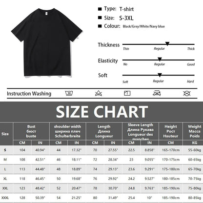 Men's Cotton T-shirt Front Back Print Half Sleeve T-shirt Men's Cotton Summer Loose Oversized Casual O-neck Male Tees