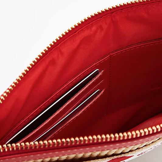 Handmade Woven Clutch Bag Ribbon Embellished Niche Style Clutch Bag