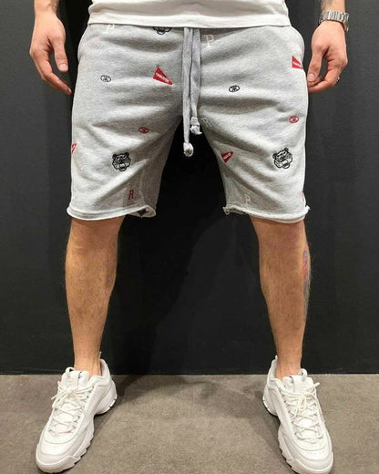 Mens Skinny Cotton Sporting Running Shorts Streetwear Bodybuilding Embroidered Fitness Short pants Jogger Gyms sport Shorts