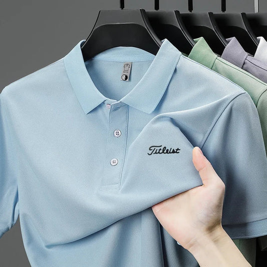 designer men's high quality brand short sleeves polo shirt lapel letter printing ventilate t-shirt business leisure men's wear