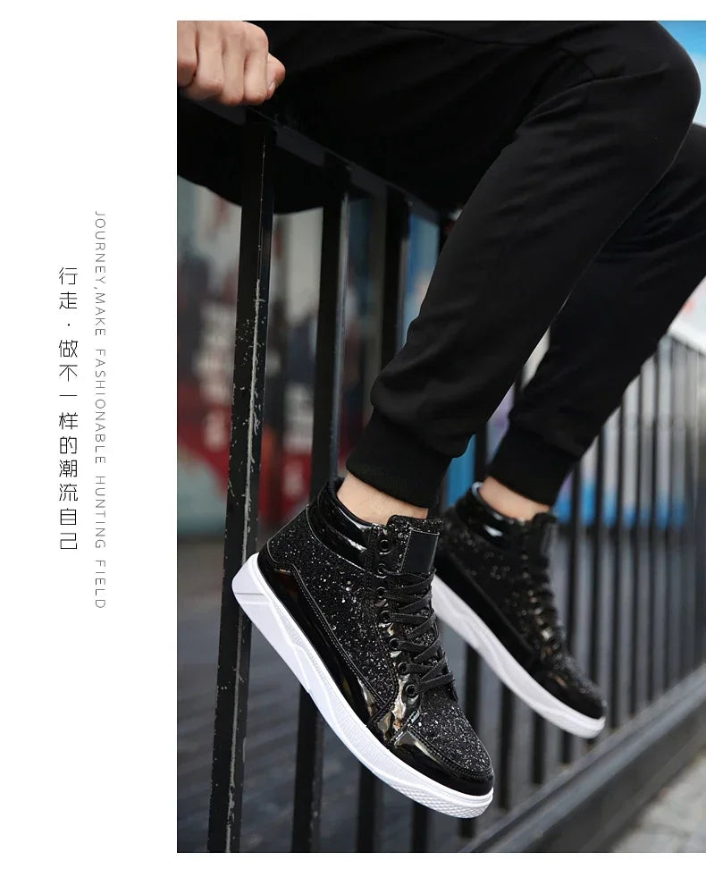 Mens Casual Shoes Non-slip Sports Outsole  Light High-top Men Fashion Boots Wear-resistant Male Sneakers 48