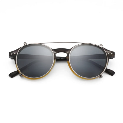 Steampunk Style Clip On Sunglasses for Men Women Anti Blue Light Glasses+Polarized Clip Fashion/Retro Computer Eyewear