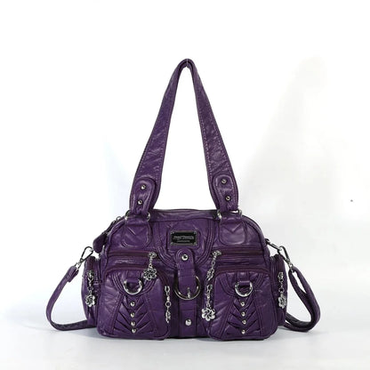 Women Handbags Fashion Satchel Top-handle Handbag PU Shoulder Bag 10.6"x8.3" Dumpling Pack Multi-pockets Shoulder Bags
