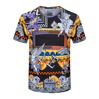 Men's And Women's Summer Casual T-shirts 3D Printed Shirts Retro Luxury Royal Flowers Street Fashion Oversized Clothing Tops