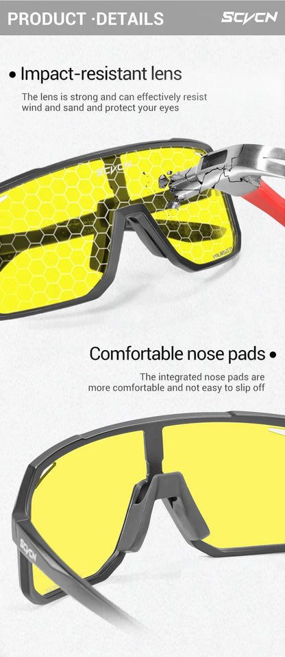 Yellow Polarized Sunglasses for Driving Night Vision Cycling Glasses Fashion MTB Mountain Bike Men Women Casual Glasses