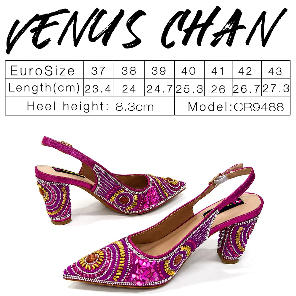 Elegant Italian Design Women's Party Shoes With Matching Handbag - Perfect for Hot African Weddings Stylish Heels and Bag Set
