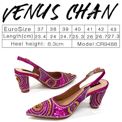 Elegant Italian Design Women's Party Shoes With Matching Handbag - Perfect for Hot African Weddings Stylish Heels and Bag Set