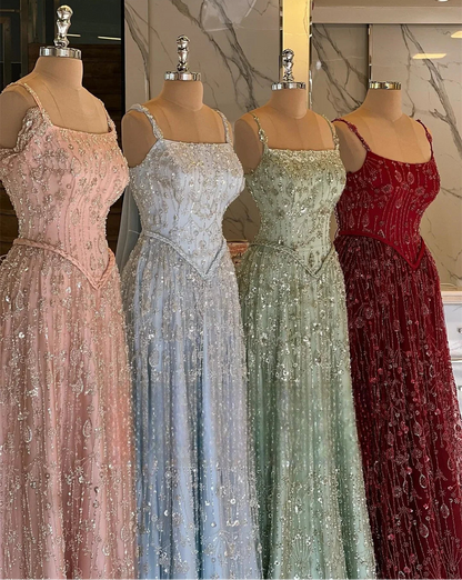 Gown Dress Beads Prom Dresses 2025 Luxury Evening Dresses Woman Elegant Shawl Robe Soiree Lace Custom Made Line A Long