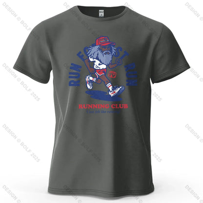 Running Club Printed Men's T-Shirt 100% Cotton Oversized Fitness Motivation Graphic Tees for Women Tops Tees Streetwear