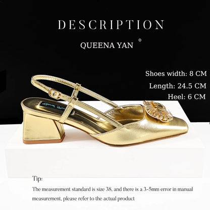 2025 Nigerian Heel Party for Women Purple Color Shoes and Bag Set Rhinestone Handbag Italian Design Wedding