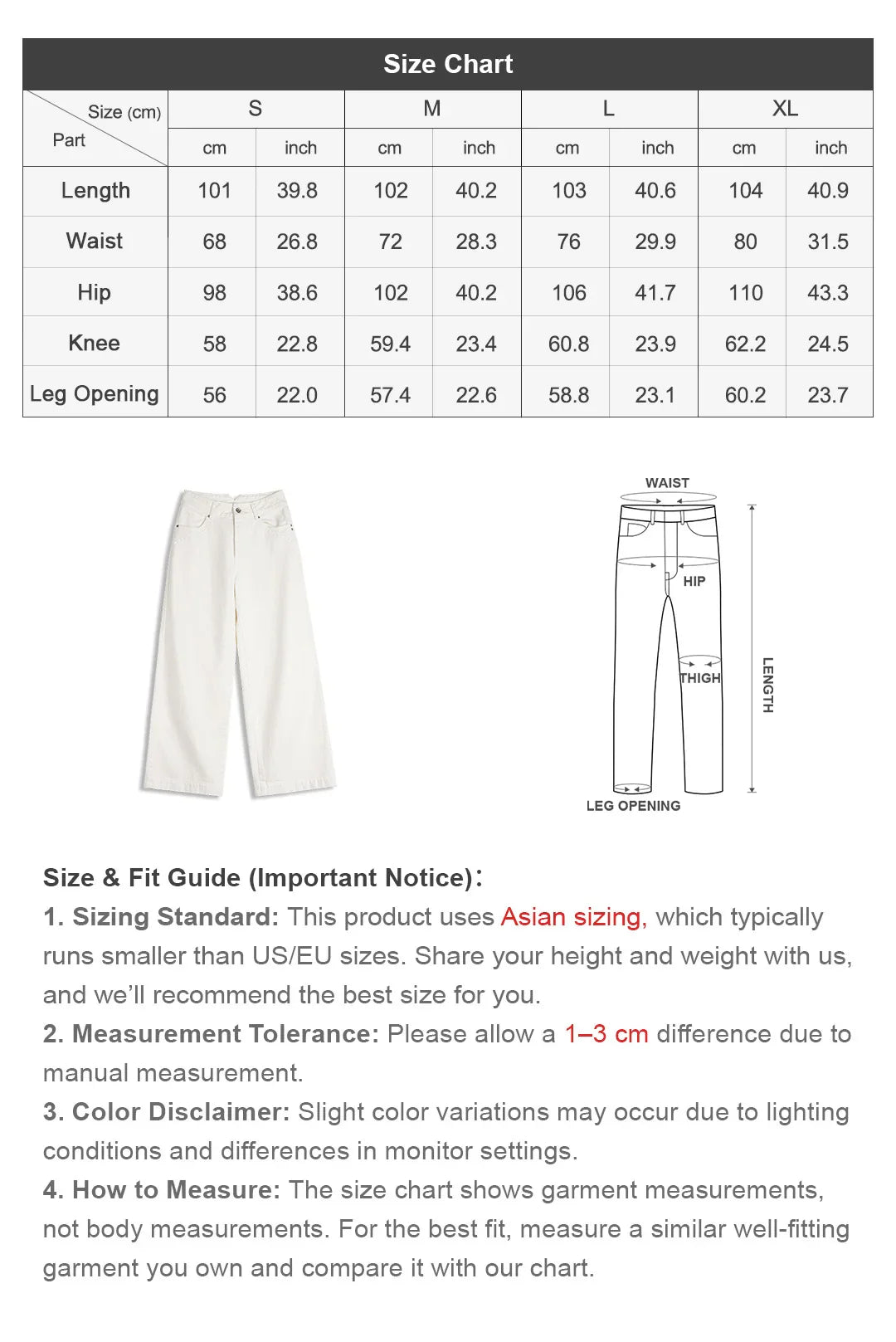 Women's Vintage High Waist Straight Leg Wide Leg Cotton Denim Jeans White Heavyweight Casual Pants For Spring Fall