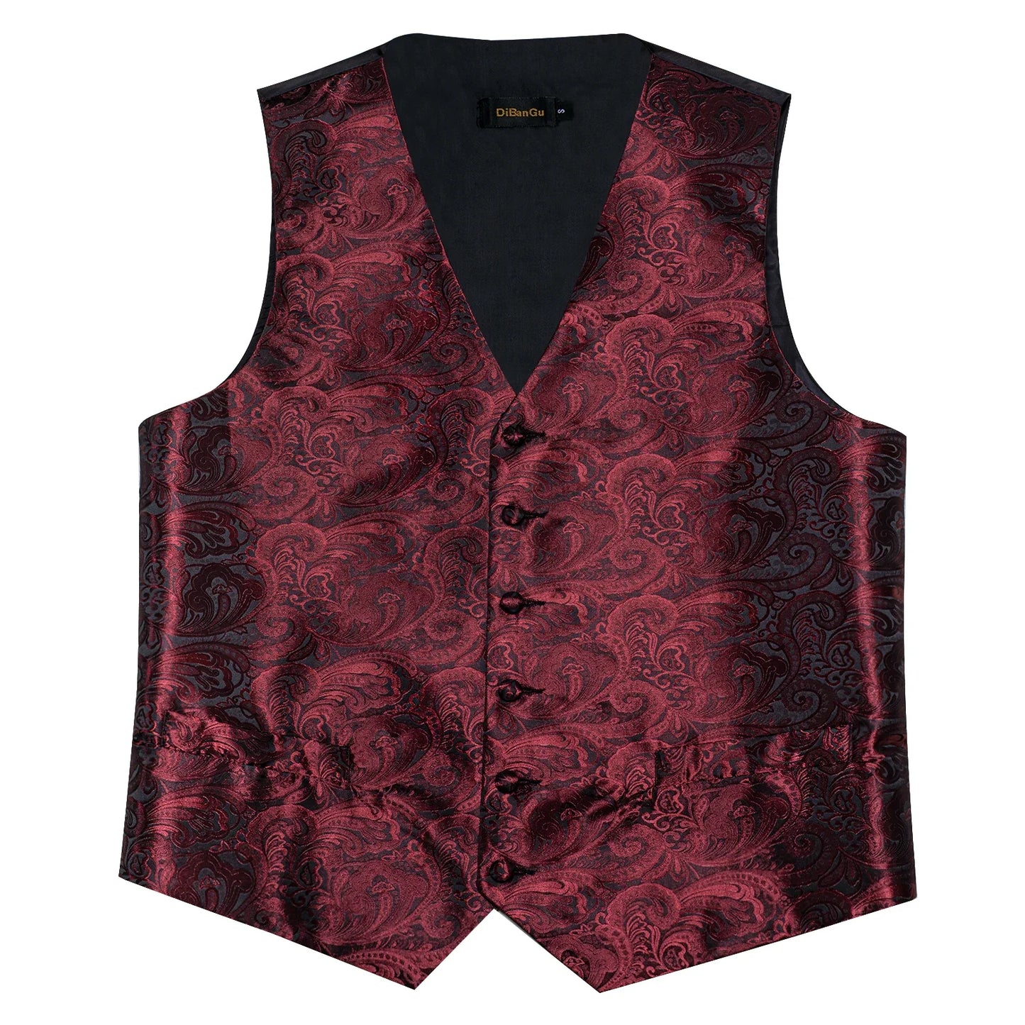 Suit Vest for Men Wedding Party Silk Waistcoat Bow Tie Handkerchief Cufflinks Tuxedo Gilet Men Clothing Wholesale