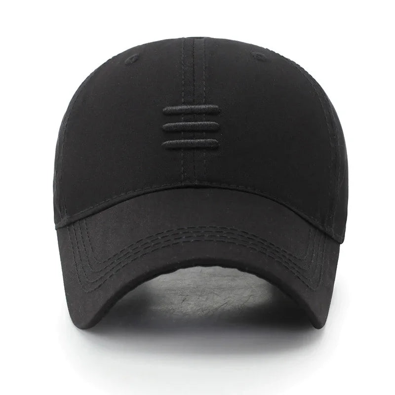 4 Colors New Fashion Soft Top Baseball Cap Outdoor Sport Casual Cotton Snapback Hats For Men and Women Three Bars Dad Hat Design