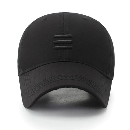 4 Colors New Fashion Soft Top Baseball Cap Outdoor Sport Casual Cotton Snapback Hats For Men and Women Three Bars Dad Hat Design